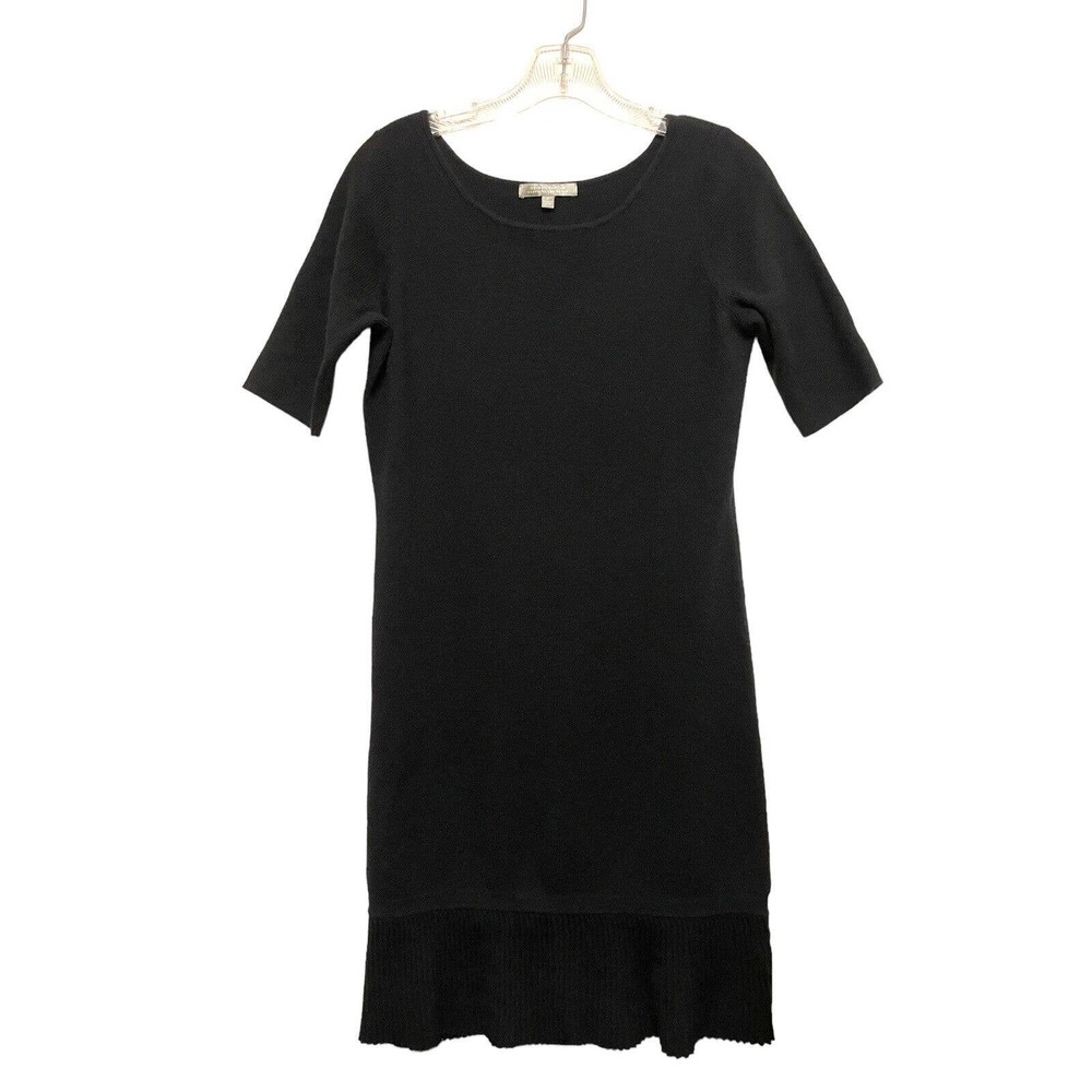 Neiman Marcus Women's Black Short Sleeve Cashmere Knit Mini Dress Size Small LBD